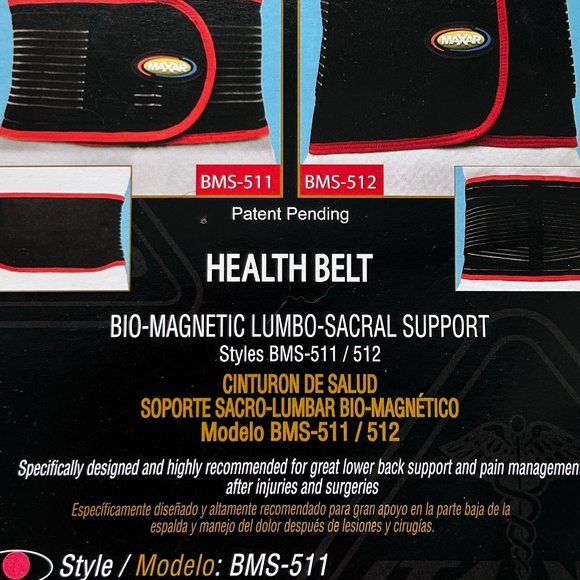 Maxar Bio-Magnetic Back Brace for Lower Back Pain Style BMS-511 Size XL - Picture 5 of 16
